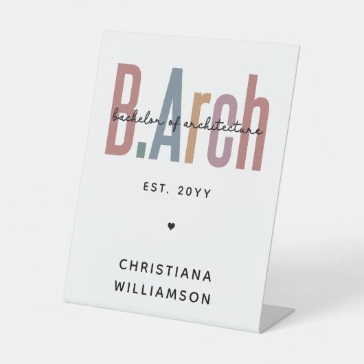 カスタムBArch建築学士卒業 台座サイン (正面)