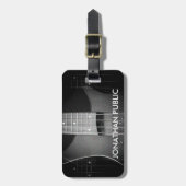 カスタムBass Guitar Musicテンプレート追加文字モダン ラゲッジタグ (正面縦)