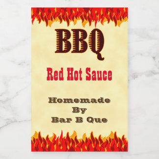 カスタムBBQホットソース 2x3" ラベル 赤い炎
