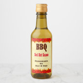 カスタムBBQホットソース 2x3" ラベル 赤い炎 (正面)