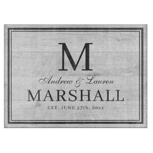 カスタムBBQホワイトウッド名のギフト結婚プレゼント カッティングボード (正面)