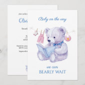 カスタムBearの読本Baby Shower招待状 招待状 (正面/裏面)