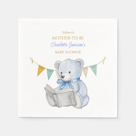 カスタムBearの読本Baby Shower スタンダードカクテルナプキン (正面)