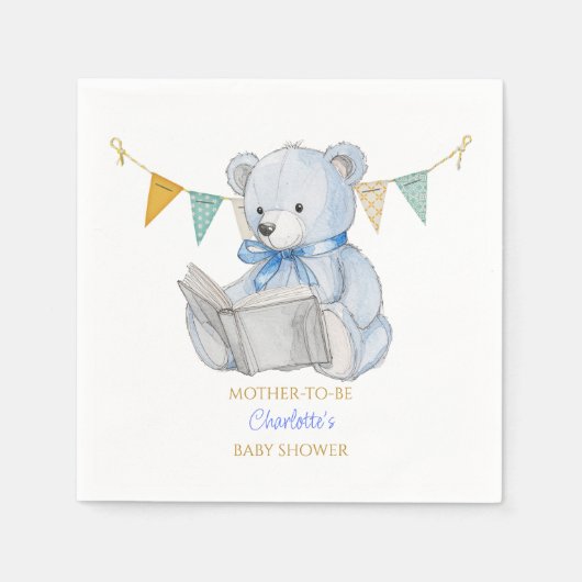 カスタムBearの読本Baby Shower スタンダードカクテルナプキン (正面)
