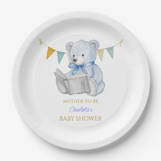 カスタムBearの読本Baby Shower ペーパープレート (正面)