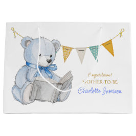 カスタムBearの読本Baby Shower ラージペーパーバッグ