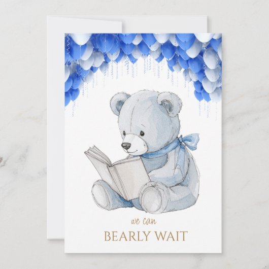 カスタムBearの読本Baby Shower 招待状 (正面)