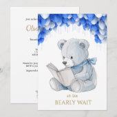 カスタムBearの読本Baby Shower 招待状 (正面/裏面)