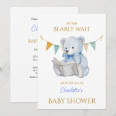 カスタムBearの読本Baby Shower 招待状 (正面/裏面)