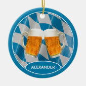カスタムBeerドイツのバイエルン州旗クリスマス セラミックオーナメント (正面)