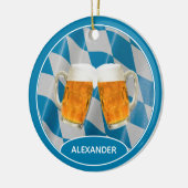 カスタムBeerドイツのバイエルン州旗クリスマス セラミックオーナメント (左)