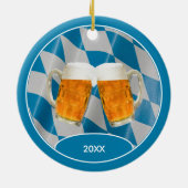カスタムBeerドイツのバイエルン州旗クリスマス セラミックオーナメント (裏面)