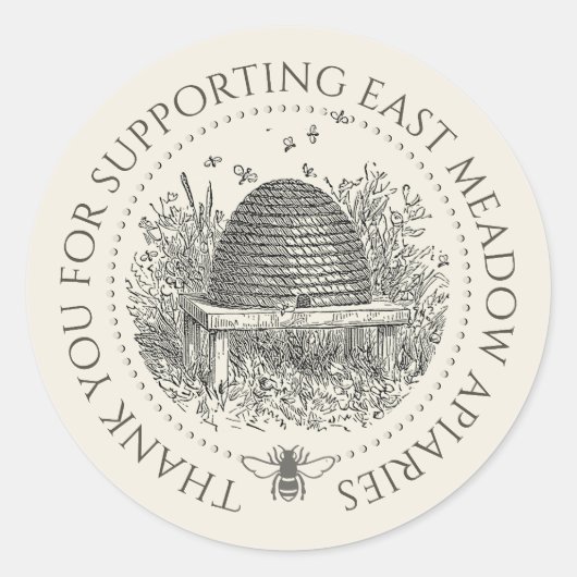 カスタムBeesでSkipをラベル付けありがとう ラウンドシール (正面)