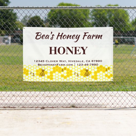 カスタムBees Honey Farm 3' x 5'ディスプレイバナー 横断幕 (インサイチュ)