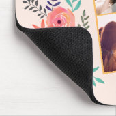 カスタムBFFフォトコーラルピンクウォーターカラーフラワー  マウスパッド (コーナー)