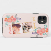 カスタムBFFフォトコーラルピンクウォーターカラーフラワー  Case-Mate iPhoneケース (裏面(横))