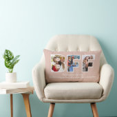 カスタムBFFベッティ最高のーズフレンズフォトコラージュピンク ランバークッション (椅子)