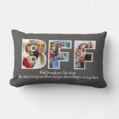カスタムBFF Besties最高の Friends Photo Collage Gray ランバークッション (正面)