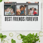 カスタムBFF Friends最高の Forever 8 Photo Collage キッチンタオル (折り畳み)
