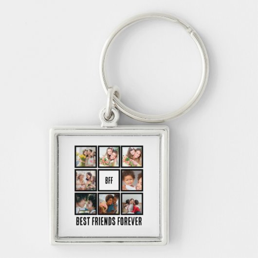 カスタムBFF Friends最高の Forever 8 Photo Collage キーホルダー (正面)
