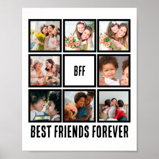 カスタムBFF Friends最高の Forever 8 Photo Collage ポスター