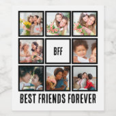 カスタムBFF Friends最高の Forever 8 Photo Collage ワインラベル (シングルラベル)
