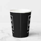 カスタムBlack Brandedのビジネス・ロゴと文字 紙コップ (右)