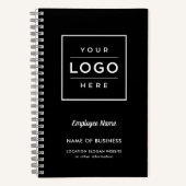カスタムBlack Business Logoと従業員名 ノートブック (正面)