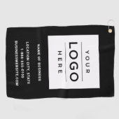 カスタムBlack Business Logo Company Branded ゴルフタオル (横)