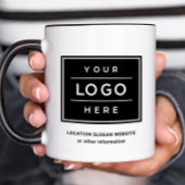 カスタムBlack Business Name and Logo Branded マグカップ