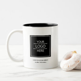 カスタムBlack Business Name and Logo Branded Mug ツートーンマグカップ