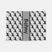 カスタムBlack Labシルエット フリースブランケット (正面(横))