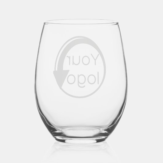 カスタムBlack Script Business Promotion Addロゴ ステムなしワイングラス (裏面)