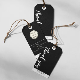 カスタムBlack & White Business Logo Price Thank You ギフトタグ