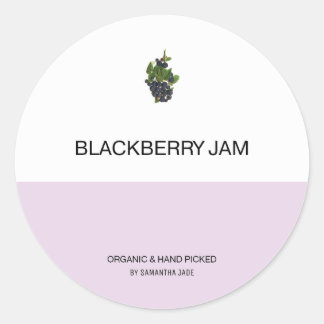 カスタムBlackberry Jam & Preserve Jarラベル ラウンドシール