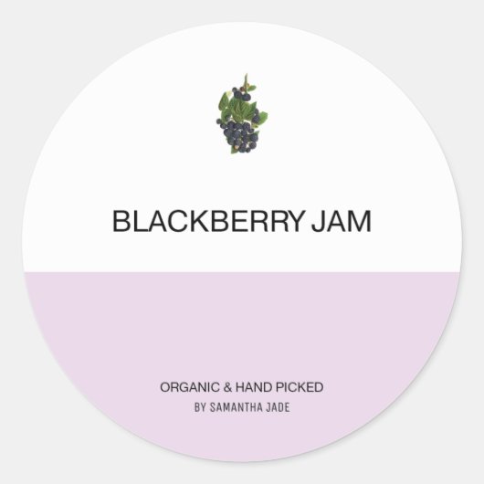 カスタムBlackberry Jam & Preserve Jarラベル ラウンドシール (正面)
