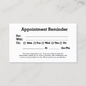 カスタムBlkの5日間のロゴのアポイントメントのメモカード 予約カード (裏面)