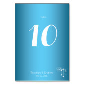 カスタムBlueのテー結婚ブル番号カードハート テーブルナンバー (裏面)