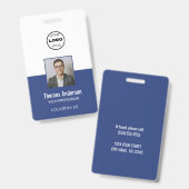 カスタムBlue Businessロゴ従業員の写真IDバッジ バッジ (正面＆裏面)