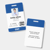 カスタムBlue Businessロゴ従業員の写真IDバッジ バッジ (正面＆裏面)