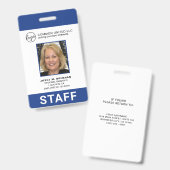 カスタムBlue Businessロゴ従業員の写真ID バッジ (Front & Back)