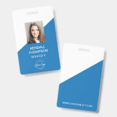カスタムBlue Employee Photo Company Security バッジ (正面&裏面)