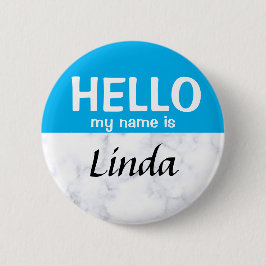 カスタムBlue Hello私の名前はテンプレートラウンドピン 缶バッジ