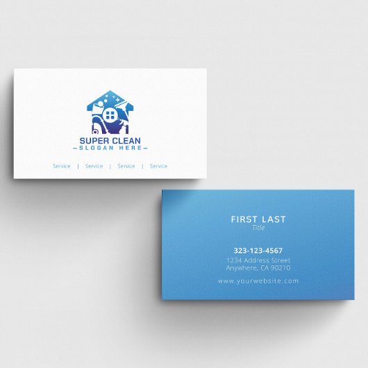 カスタムBlue Home Cleaning Organizer名刺 名刺