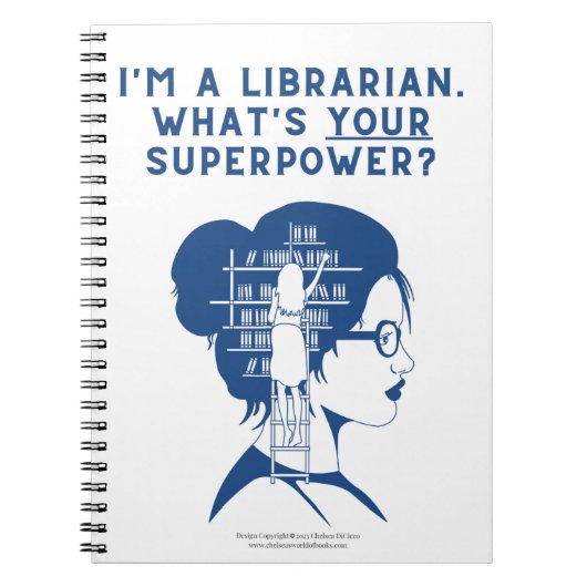 カスタムBlue Librarianスパイラルノート ノートブック (正面)