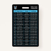 カスタムBlue Playerチーム名簿カードスポーツバッジ バッジ (裏面)