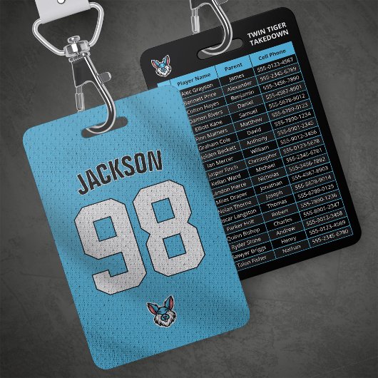 カスタムBlue Playerチーム名簿カードスポーツバッジ バッジ