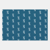 カスタムblue shades monogramイニシャル年号 ラッピングペーパーシート (正面3)