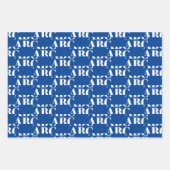 カスタムblue shades monogramイニシャル年号 ラッピングペーパーシート (正面2)