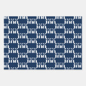 カスタムblue shades monogramイニシャル年号 ラッピングペーパーシート (正面)
